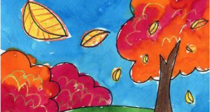 تعلم رسم منظر خريفي تساقط الأوراق