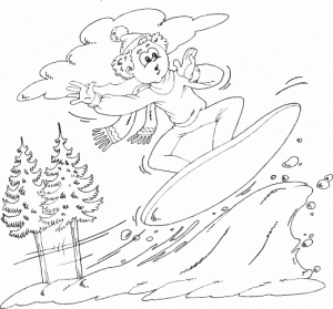 تلوين ولد يتزلج على لوح