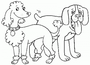 صورة كلب وكلبة للتلوين