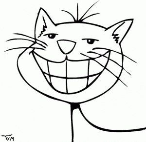 قطة مبتسمة للتلوين