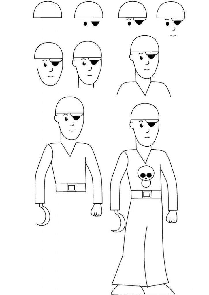 تعليم رسم قرصان