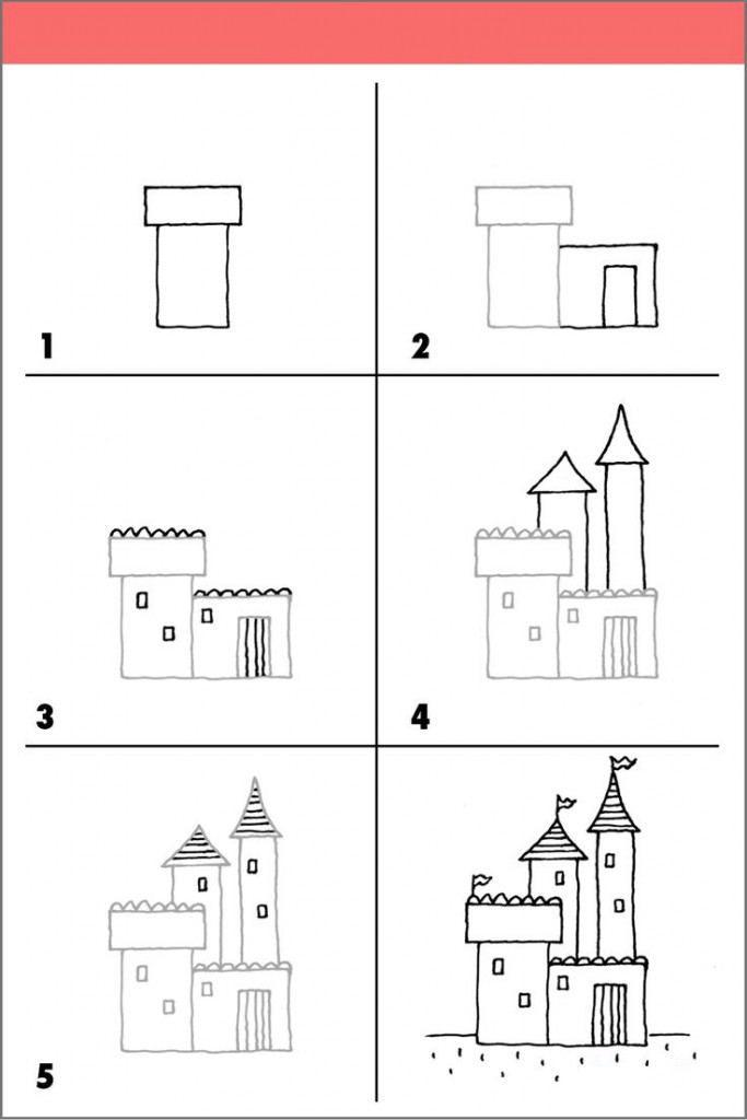 كيفية رسم قلعة