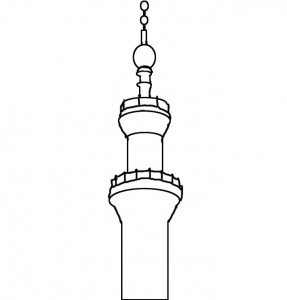 تعليم رسم مئذنة مسجد خطوة بخطوة