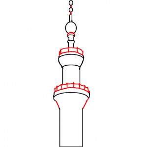 تعليم رسم مئذنة مسجد خطوة بخطوة