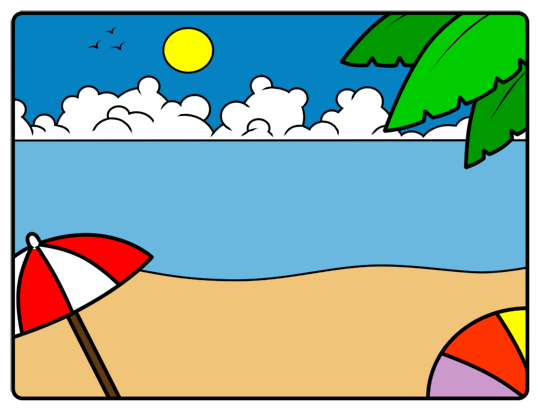 رسم منظر طبيعي الشاطئ تعلم الرسم
