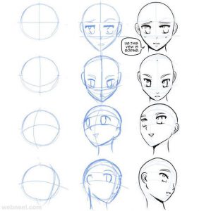 تعلم رسم وجه الانمي وجه الانمي بخطوات سهلة وبسيطة تعلم الرسم