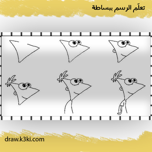 تعليم رسم شخصية كرتونية