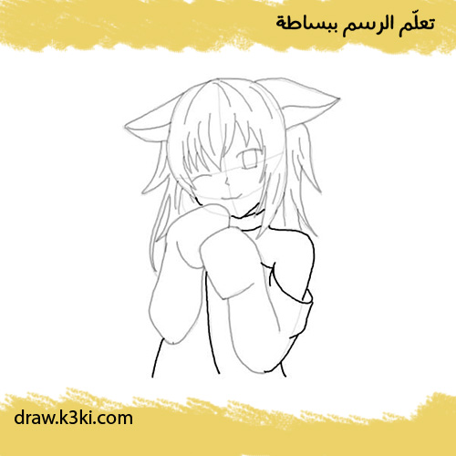 كيفيه رسم فتاة الانيمي بسهوله