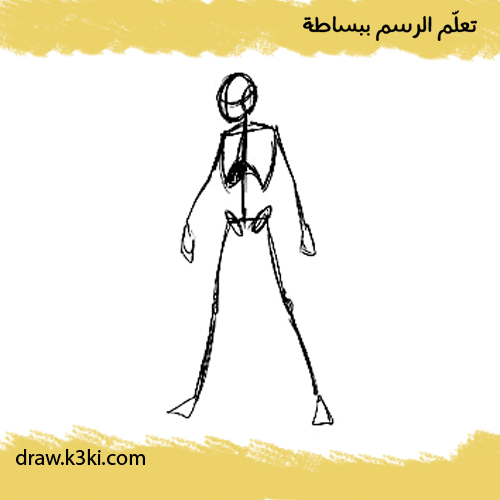 الخطوة الثانية: كيفية رسم جسم الأنيمي