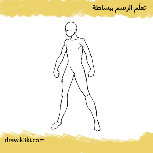 الخطوة الرابعة: كيفية رسم جسم المانجا الذكر